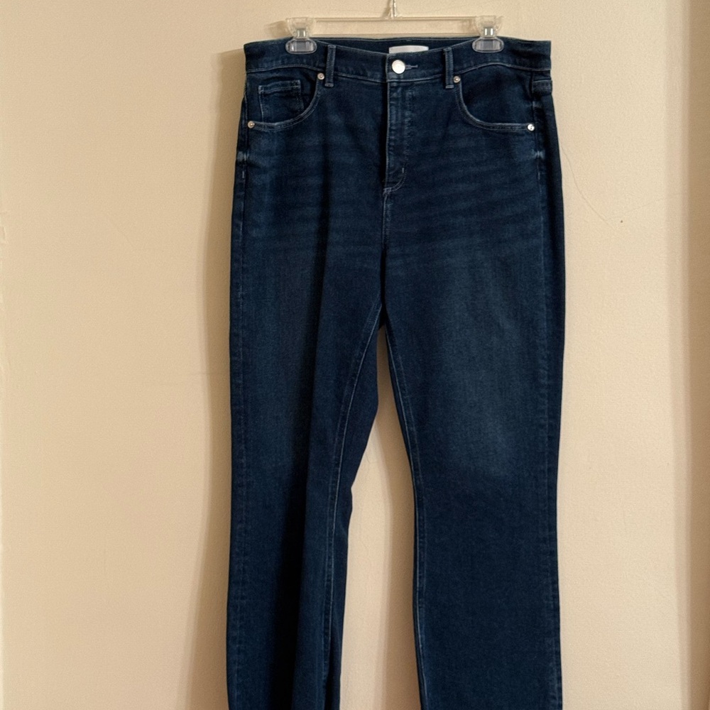 LOFT Dark Blue Flare & Wide Leg Jeans